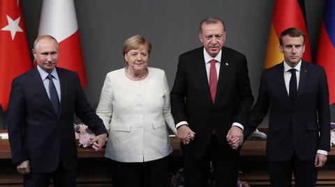 Putin, Merkel, Erdogan i Macron spotkali się w Stambule