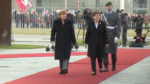 Beata Szydło w Berlinie. Powitanie z kanclerz Merkel