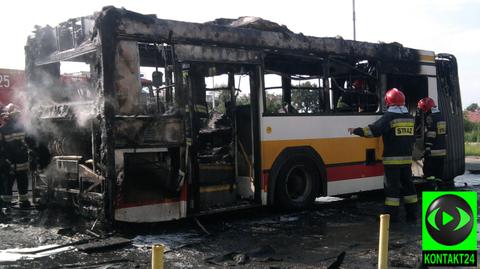 Pożar autobusu na Osiedlu Sobieskiego