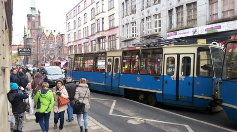 Wypadek tramwaju w centrum Wrocławia