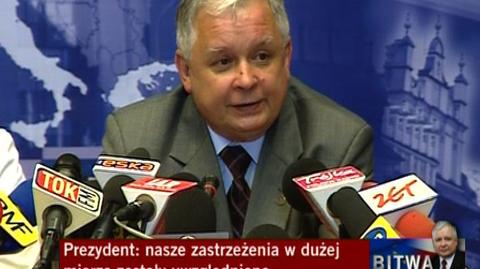 Prezydent Kaczyński o kompromisie w sprawie głosowań