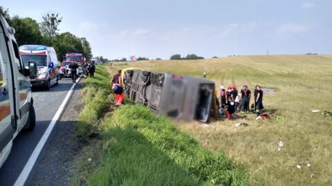 Coach fell out of the road in northern Poland. 29 people in hospital