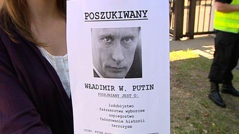 Protest przed rosyjską ambasadą