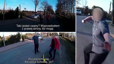 Agresywny kierowca, który zaatakował rowerzystę w Rzgowie, jest nauczycielem i strażakiem