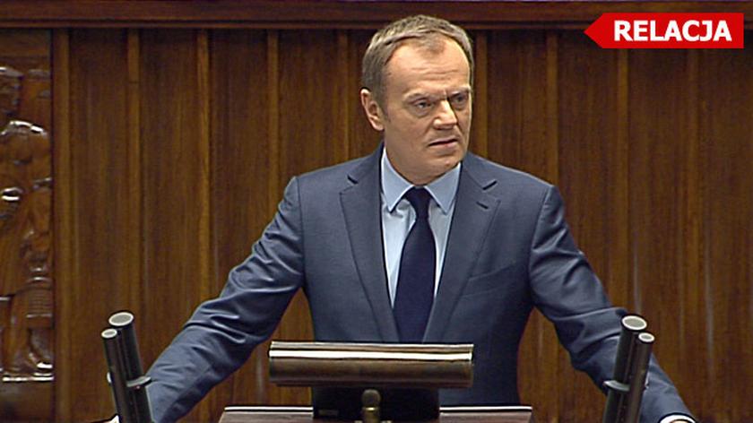 Premier Tusk w Sejmie o sytuacji na Ukrainie 