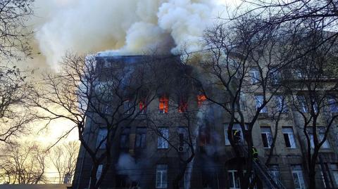 Pożar budynku w Odessie 