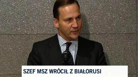 Radosław Sikorski wrócił z Białorusi