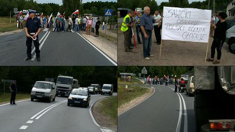 Rolnicy znów protestują. Tym razem zablokowali drogę krajową nr 19