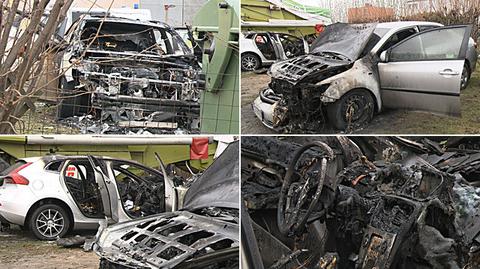 W nocy w Borkowie spłonęły trzy auta