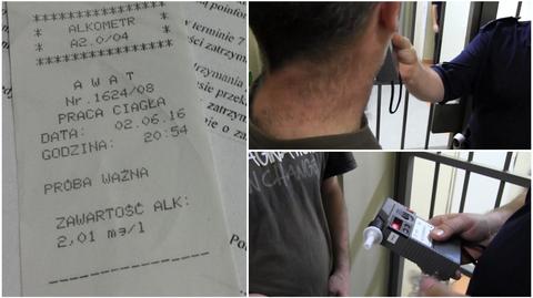 Kierowca był tak pijany, że na alkomacie skończyła się skala