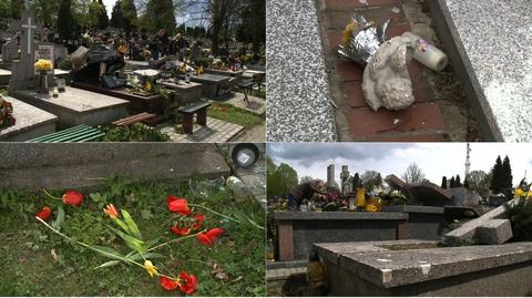 Dewastacja cmentarza w Częstochowie