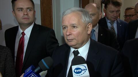 Jarosław Kaczyński zauważył, że marszałek Sikorski nie powinien prowadzić głosowania w swojej sprawie