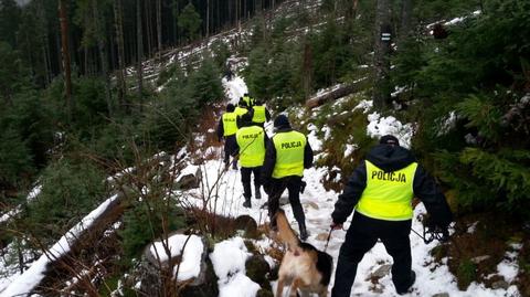 Podczas poszukiwań policjanci korzystają tez z psów tropiących