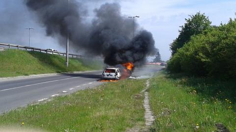 Pożar samochodu w Gdańsku