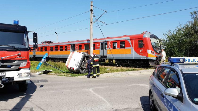 Zderzenie samochodu z pociągiem