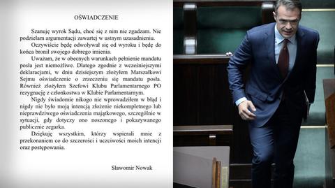 Sławomir Nowak złożył mandat poselski