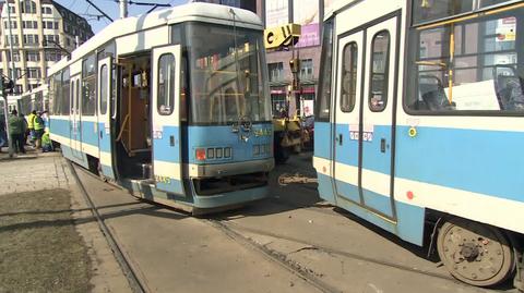 Tramwaje otarły się w centrum Wrocławia 