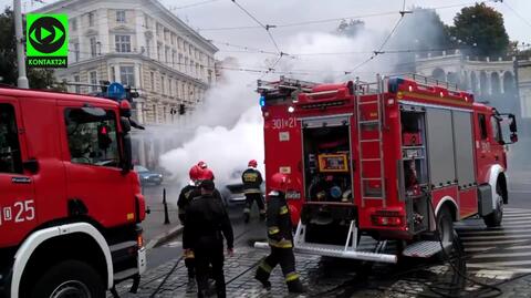 Pożar taksówki we Wrocławiu