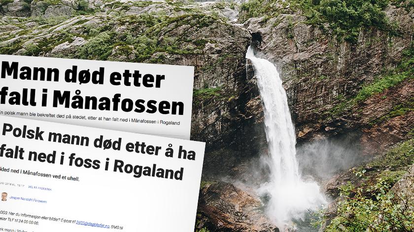 Wodospad Manafossen w Frafjord na południu Norwegii