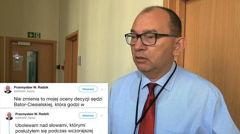 Sędzia Przemysław Radzik wyraził ubolewanie z powodu wypowiedzi dla "Faktów" TVN