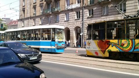 Wypadek dwóch tramwajów w centrum Wrocławia 