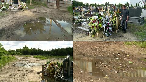 Pampersy, butelki i śmieci na myszkowskim cmentarzu 