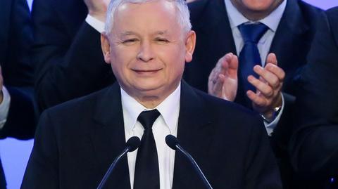 Kaczyński triumfuje po zwycięstwie PiS