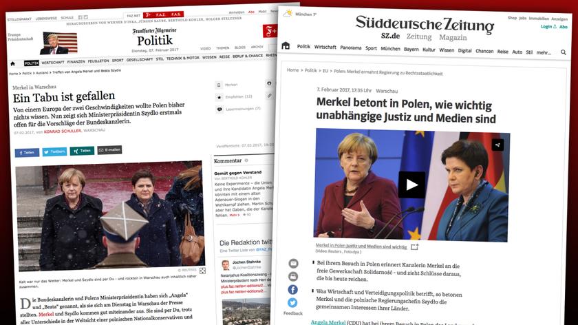 Kanclerz Merkel spotkała się z najważniejszymi polskimi politykami (materiał magazynu "Polska i świat" z 7.02.2017)