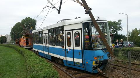 Kolizja tramwaju we Wrocławiu