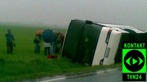 Autobus wiózł pracowników jednej z firm pod Wrocławiem