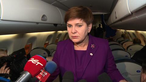 Premier Beata Szydło rozmawiała z dziennikarzami w drodze powrotnej z Brukseli 