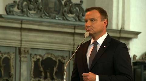 Prezydent Andrzej Duda przemawiał podczas pogrzebu "Inki"