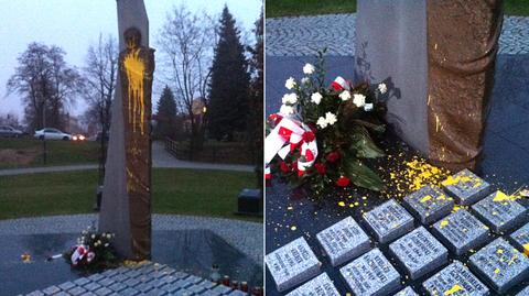 Zdewastowano pomnik Lecha Kaczyńskiego i innych ofiar katastrofy smoleńskiej