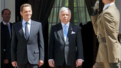 Lech Kaczyński podejmuje Nicolasa Sarkozy'ego
