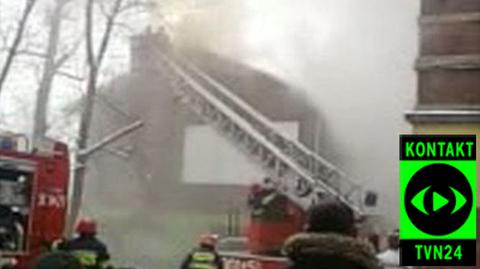 Spłonęło poddasze domu mieszkalnego w Katowicach