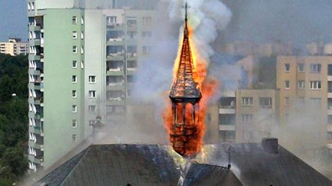 Pożar kościoła na Targówku z Błękitnego 24