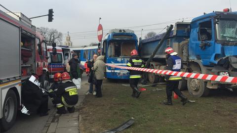Reporter TVN 24 o wypadku w centrum Krakowa 