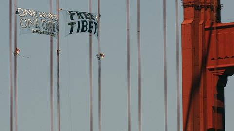 Tybetański protest na moście Golden Gate