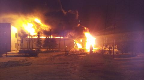 Pożar hali w Janikowie