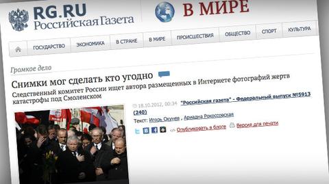 Rządowa rosyjska gazeta sugeruje, że zdjęcia ofiar mogli zrobić Polacy