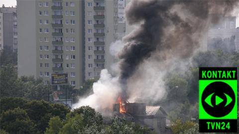 Pożar kamiennicy w Warszawie