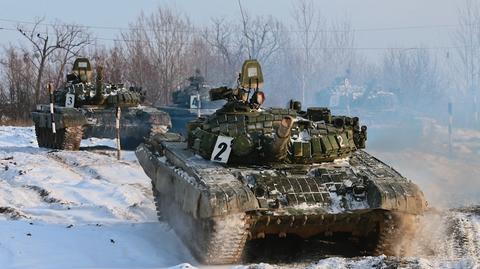 Rosyjskie czołgi T-72B3 w "czołgowym biathlonie"