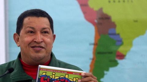 Prezydent kraju Hugo Chavez na porannym posiedzeniu rządu był w dobrym humorze