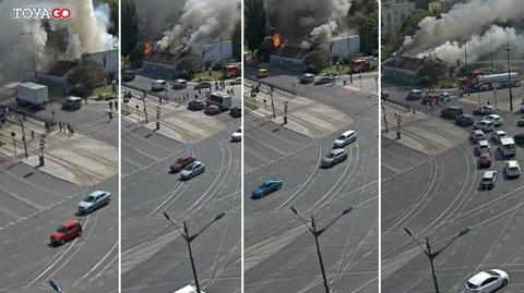 Tak gasili pożar w centrum Łodzi