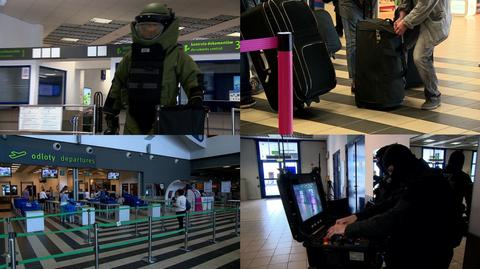 Porzucone na lotnisku bagaże sprawdzają pirotechnicy 