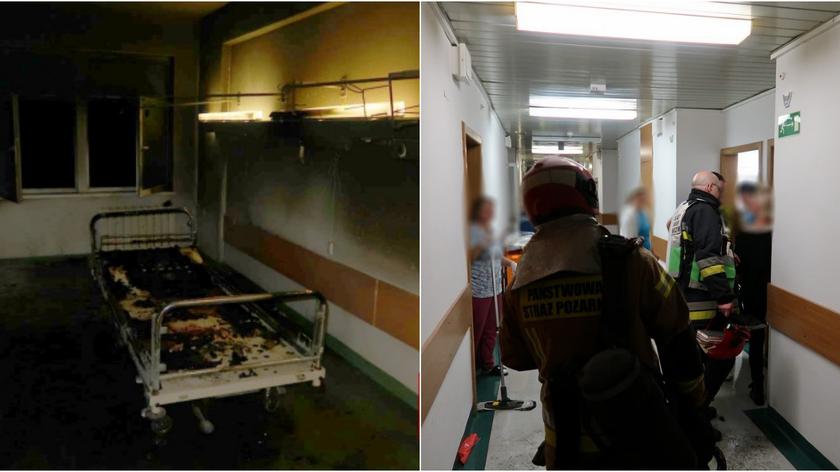 Pożar w szpitalu w Lesznie 