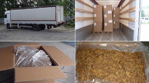 Policjanci przechwycili transport 7 ton nielegalnego tytoniu