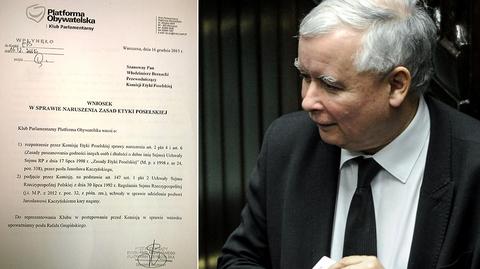 PO chce ukarania Kaczyńskiego.  Składa wniosek do komisji etyki
