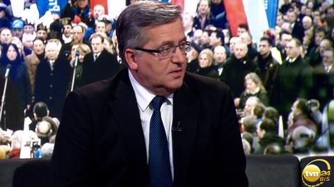 Bronisław Komorowski był gościem programu "Świat"