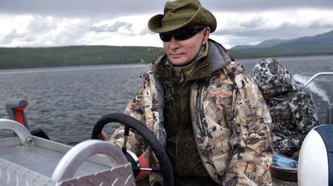 Prezydent Putin podczas wakacji nad jeziorem Bajkał